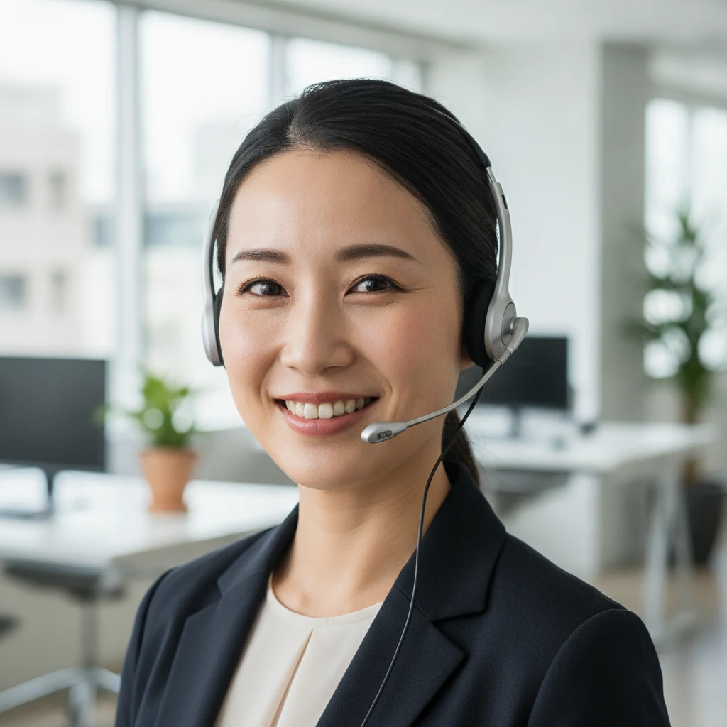 日本語で対応するサポート担当者