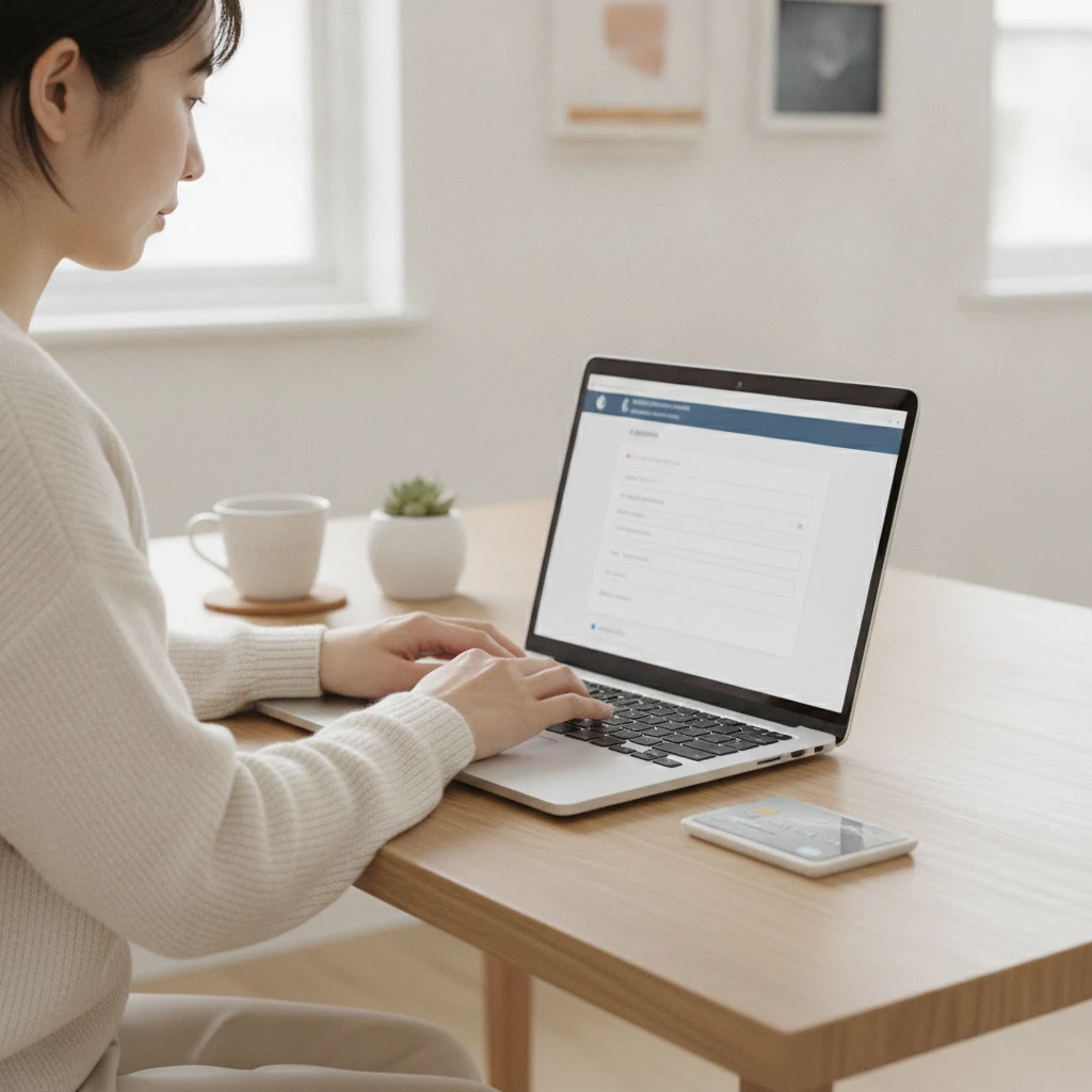 申し込みフォームに入力し、カードを登録している様子